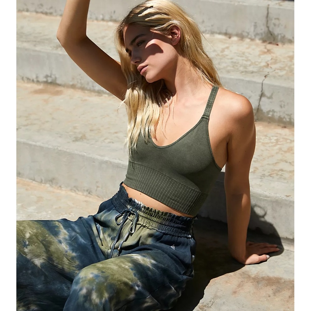 Free People. Good Karma Crop Tank. Size: XS/S. Color: secret moss (green)